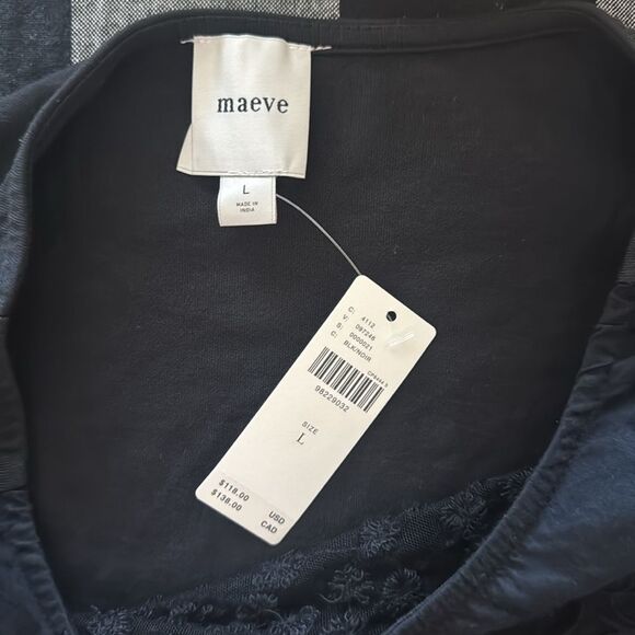 Anthropologie Black Flutter Sleeve Crop Blouse - Picture 4 of 7